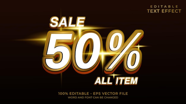 Editable text effect sale promotion style