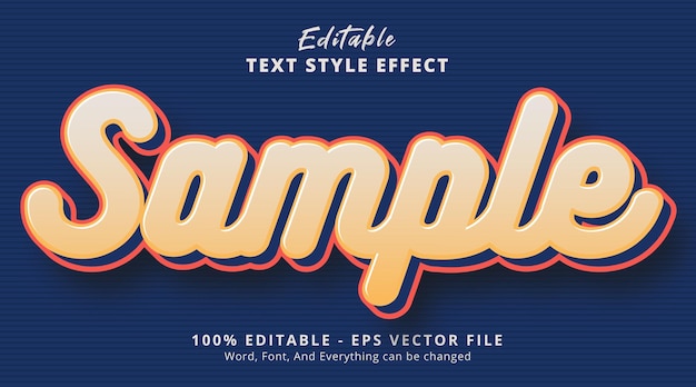 Editable text effect, Sample text on smooth color style effect