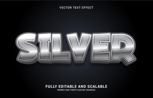 Editable text effect, Silver style can be use to make Title