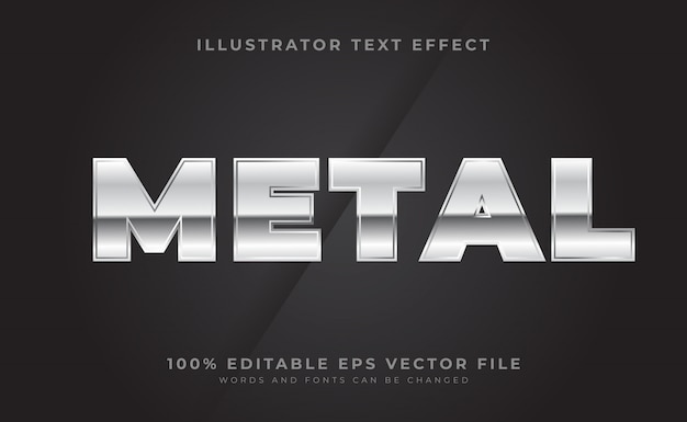 Editable text effect - silver style