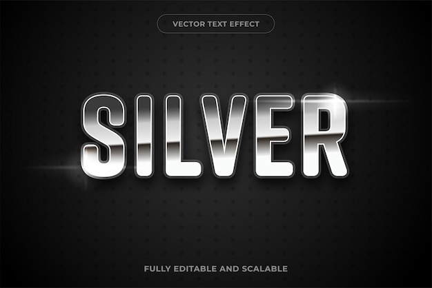 Vector editable text effect  silver style