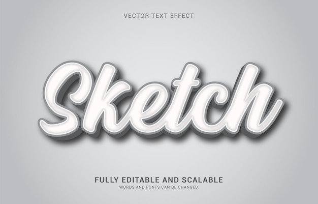 Editable text effect Sketch style