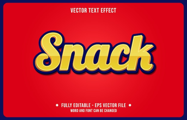 Editable text effect snack yellow modern style