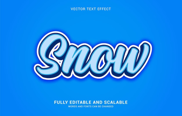 Editable text effect Snow style can be use to make Title