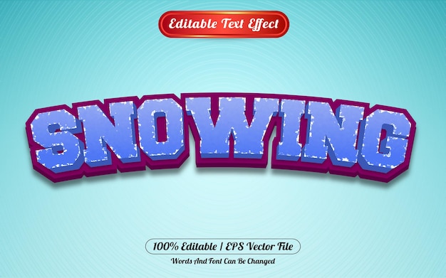 Editable text effect snowing template style