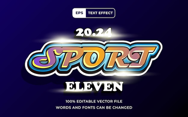 Editable Text effect Sport Modern style 3D with lightning