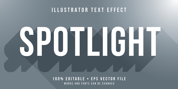 Editable text effect - spotlight shadow style