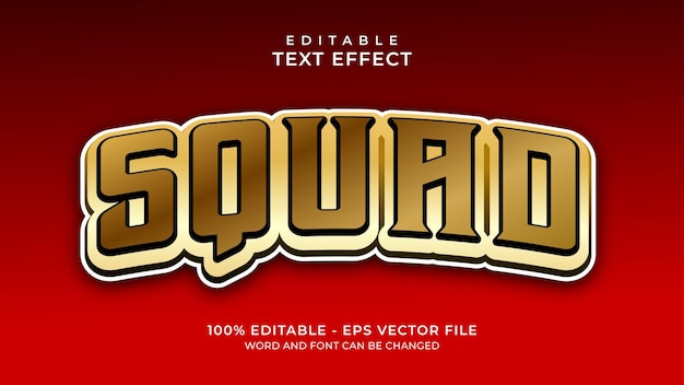 Editable text effect squad game style