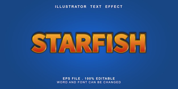 editable text effect starfish