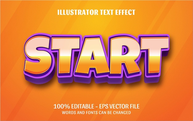 Editable text effect, Start style illustrations