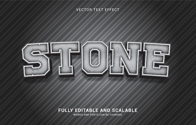 Editable text effect, Stone style can be use to make Title