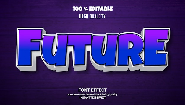 Editable text effect, Strong bold modern font effect