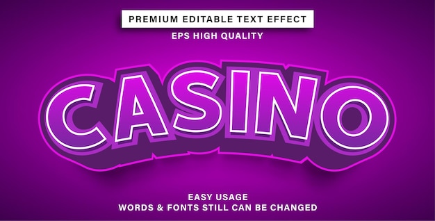 Editable text effect style casino