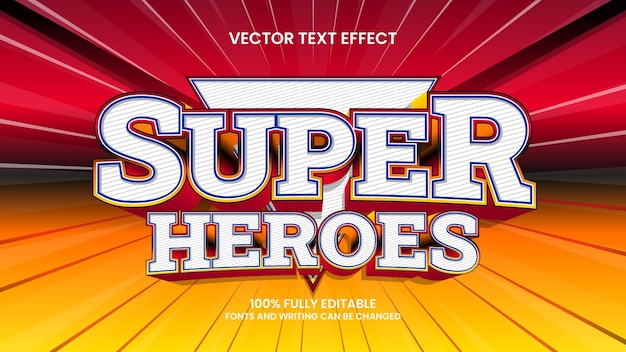 editable text effect super heroes