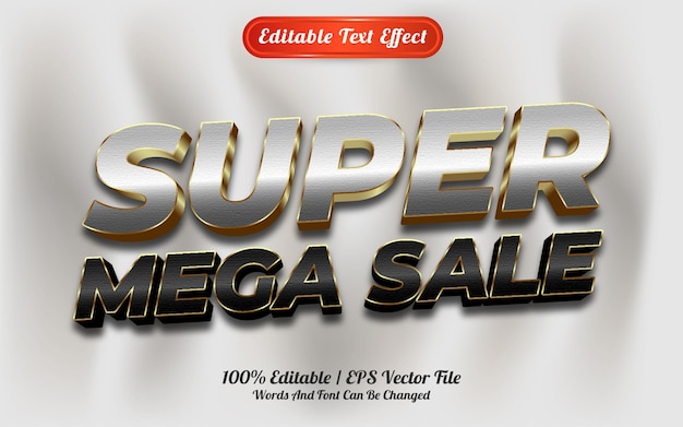 Editable text effect super mega sale template style