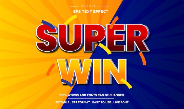 Editable text effect, super win style