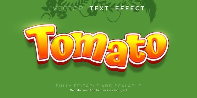 Editable text effect tomato 3d style illustrations