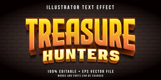 Editable text effect - treasure hunt game style