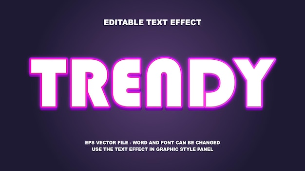 Editable Text Effect Trendy 3D Vector Template