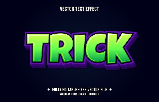 Editable text effect trick green modern style