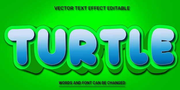 Editable text effect turtle style