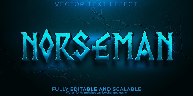 Editable text effect viking, 3d nordic and scandinavian font style