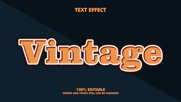 editable text effect vintage retro style