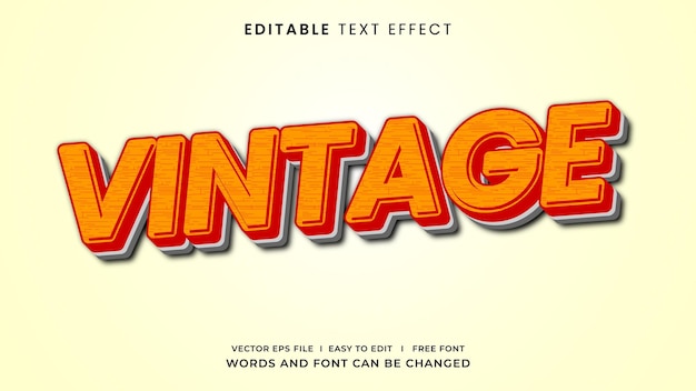 Editable text effect vintage style