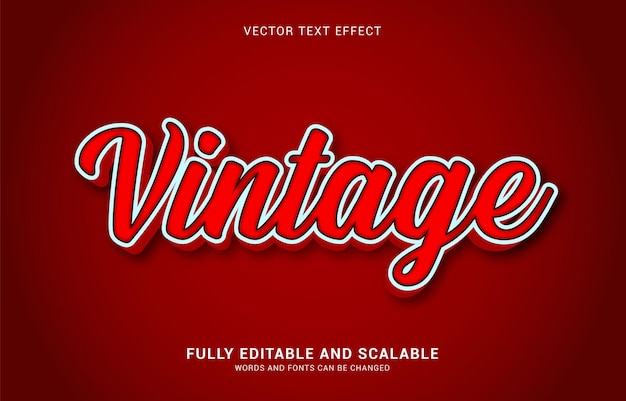 Editable text effect Vintage style