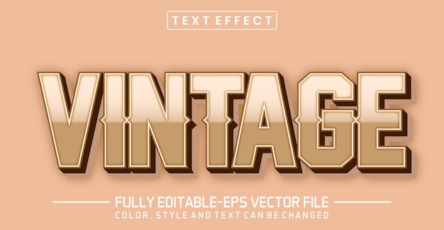 Editable text effect Vintage theme style