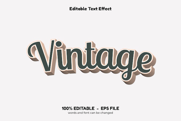 editable text effect vintage words and font can be changed