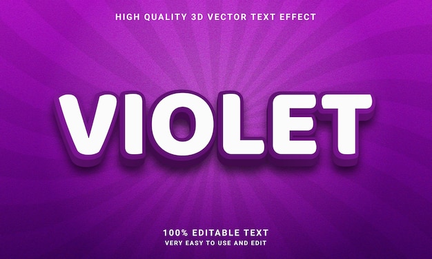 Editable text effect violet premium vector