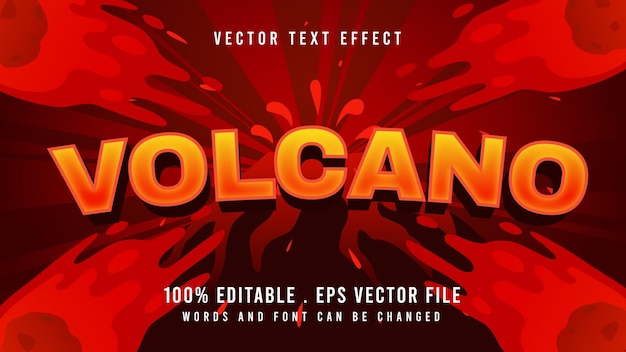 Editable text effect volcano