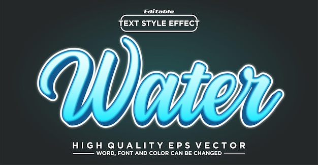 Editable text effect Water text style effect