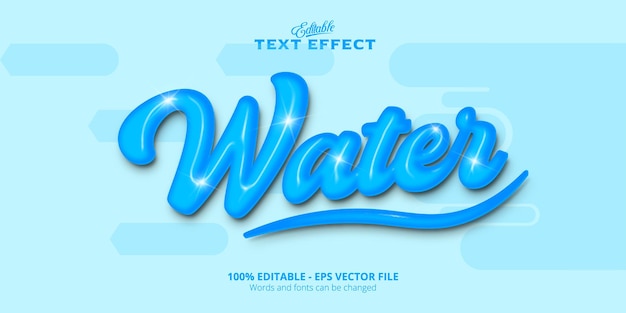 Editable text effect, Water text