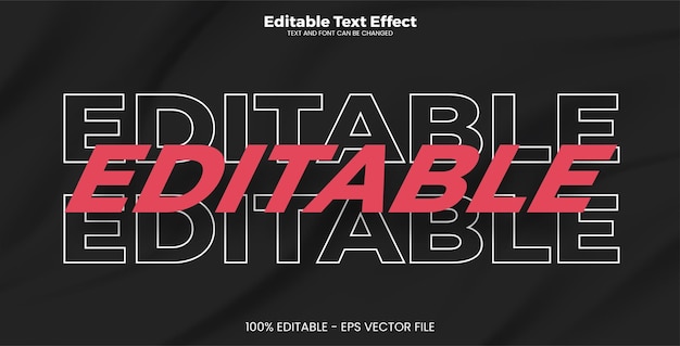 Editable text effect with modern trend style