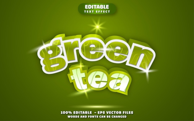 editable text effect with nature green tea theme