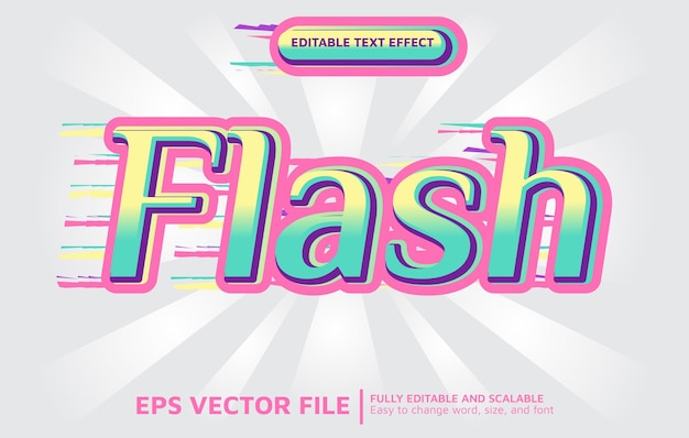 Editable Text Effect with Pinky Rainbow Flash Style