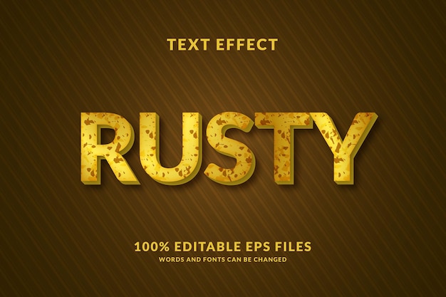 Editable text effect with rusty concept design