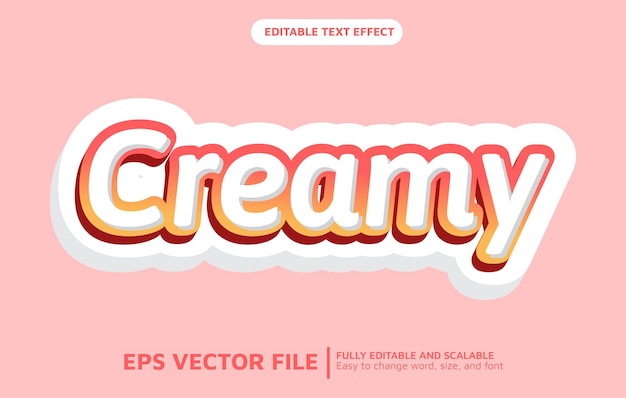 Editable Text Effect with Simple Creamy Style