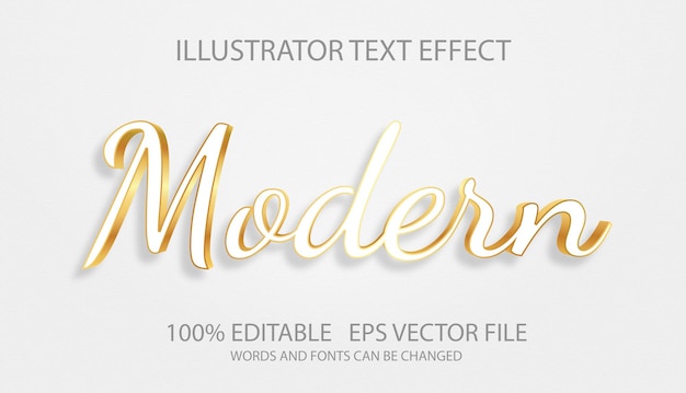 Editable text effect with white golden template