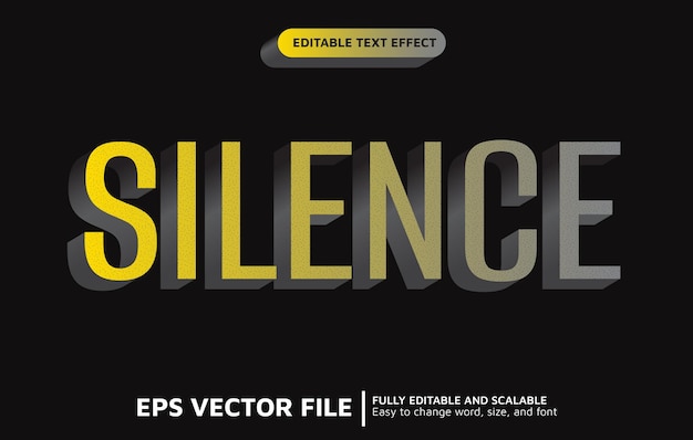 Editable Text Effect with Yellow and Grey Gradient Style Like Silence Effect