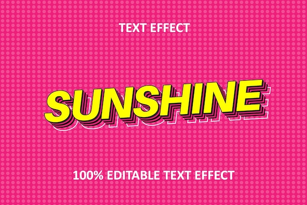 Editable Text Effect YELLOW PINK