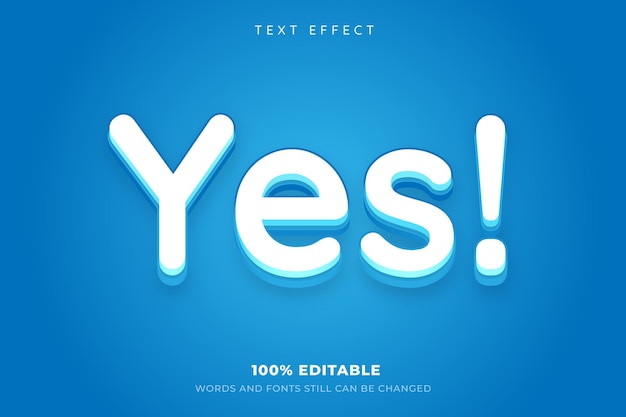 Editable text effect Yes illustrations