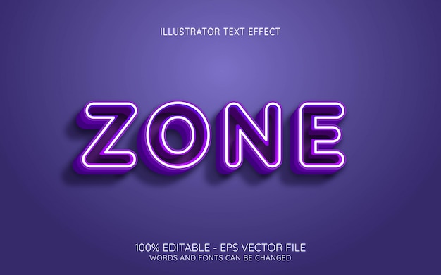 Editable text effect, Zone style illustrations