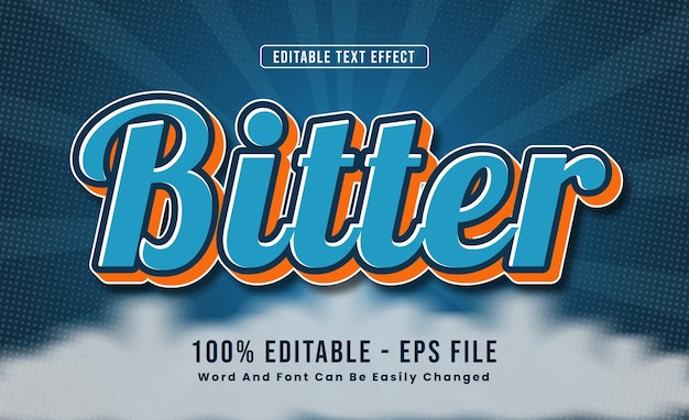 Editable text effects bitter words and fonts can be changed