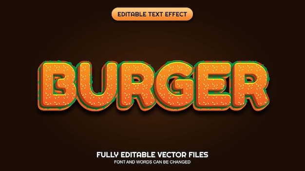 Editable text effects burger theme