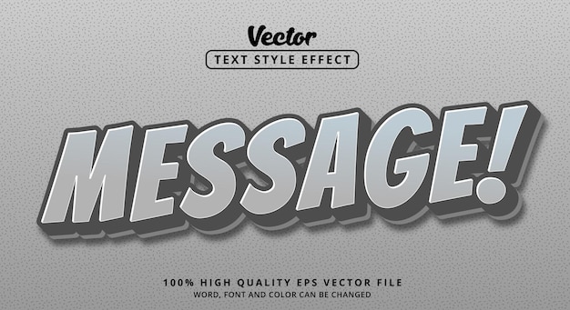 Editable text effects, Message text in modern color style and elegant gray metallic style luxury and gloss