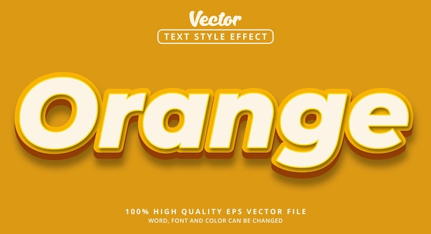 Editable text effects Orange text in bright and modern glossy color style fresh and serene