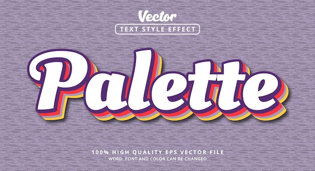 Editable text effects Palette text with layered color styles